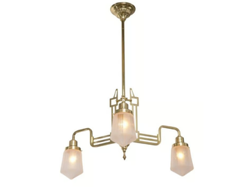 HOFFMANN 3 - Handmade brass chandelier by Patinas Lighting - view 2